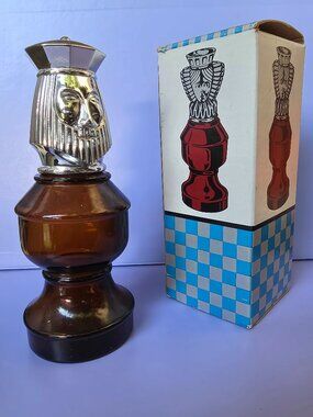 Avon "The King" Chess Piece Perfume Bottle (empty) - with Queen box